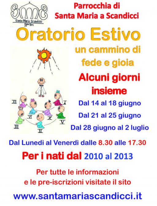 Oratorio Estivo 2021 nati dal 2010 al 2013