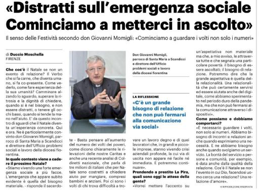 Intervista a La Nazione 8 dicembre 2022