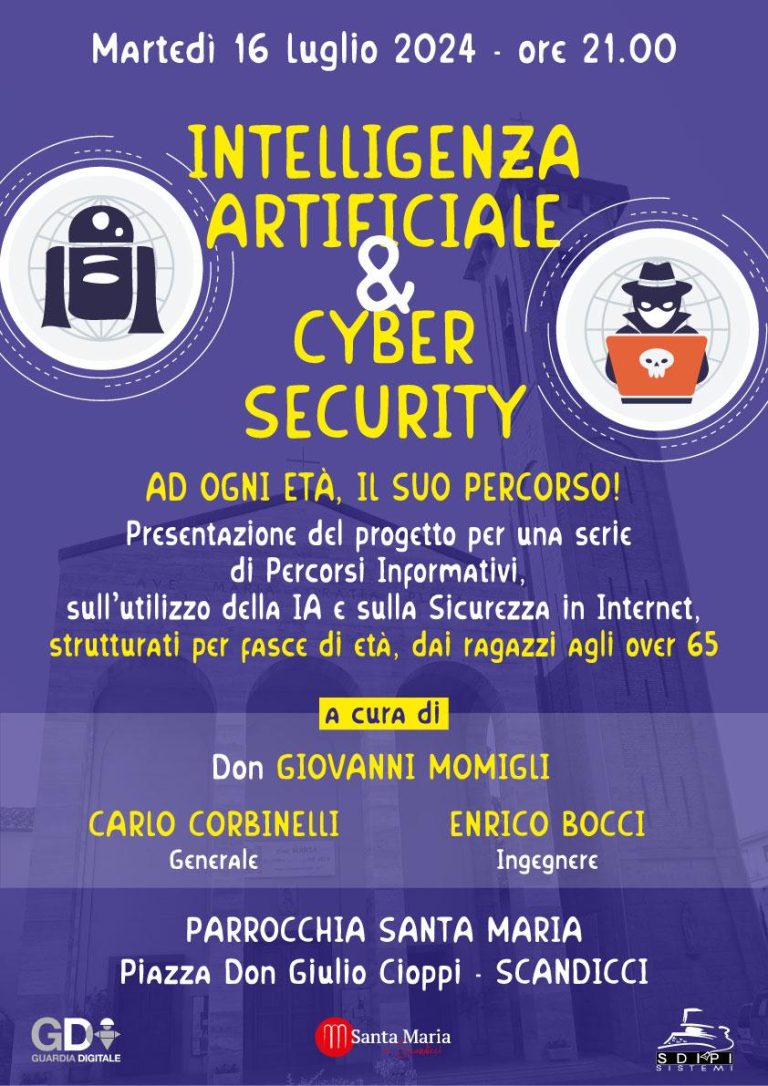 Percorso sull’Intelligenza Artificiale e la sicurezza in Internet – Martedì 16 luglio