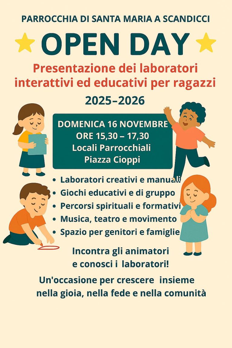 Presentazione Laboratori 2025-2026 per ragazze e ragazzi – Open Day