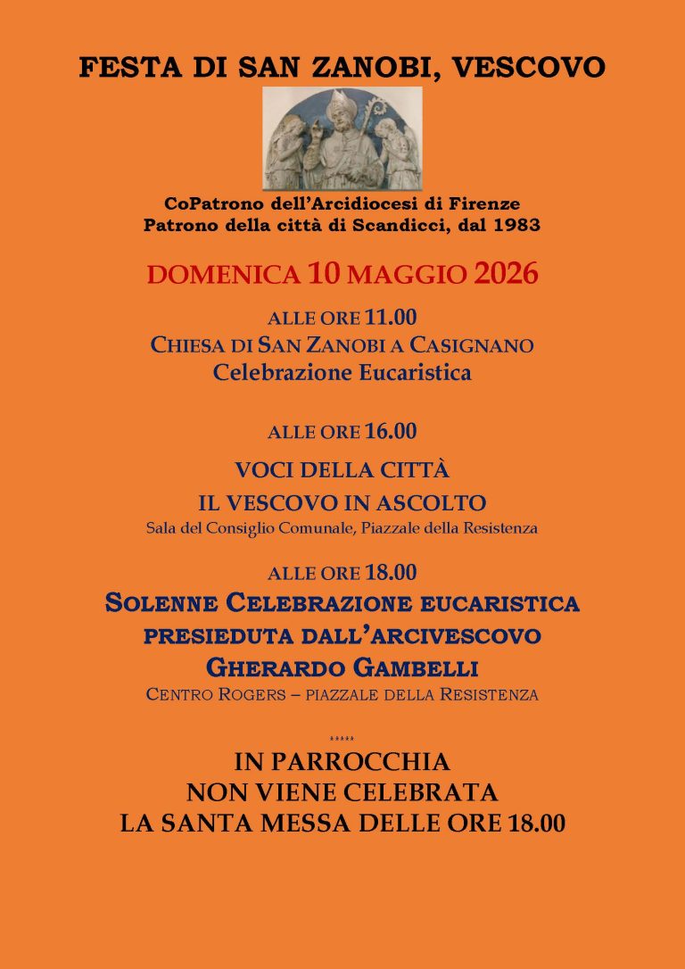 FESTA DI SAN ZANOBI, patrono di Scandicci – 10 maggio 2026