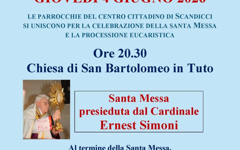 Processione del Corpus Domini – Giovadì 4 giugno 2026